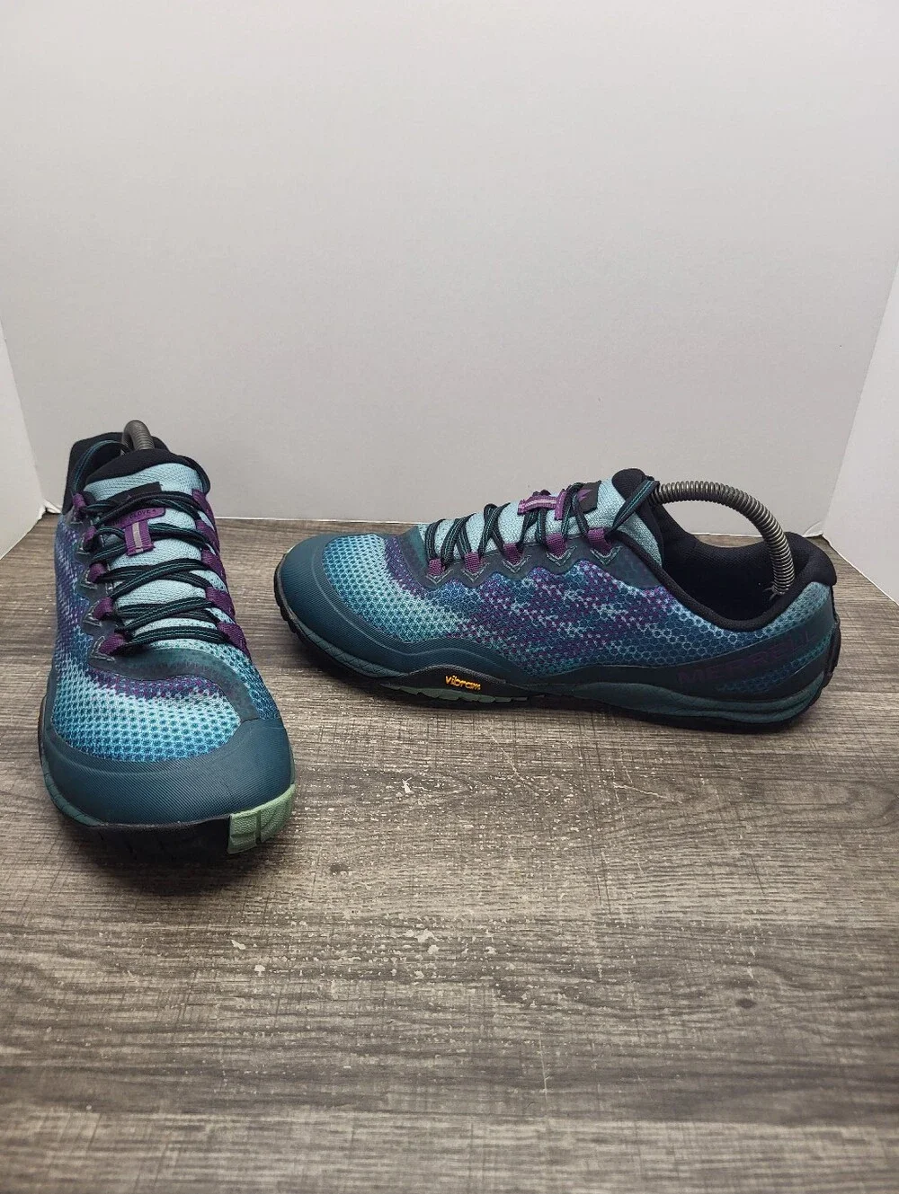 Merrell Trail Glove 4 Blue Purple Vibram Soles Barefoot Women's 10.5 Minimalist